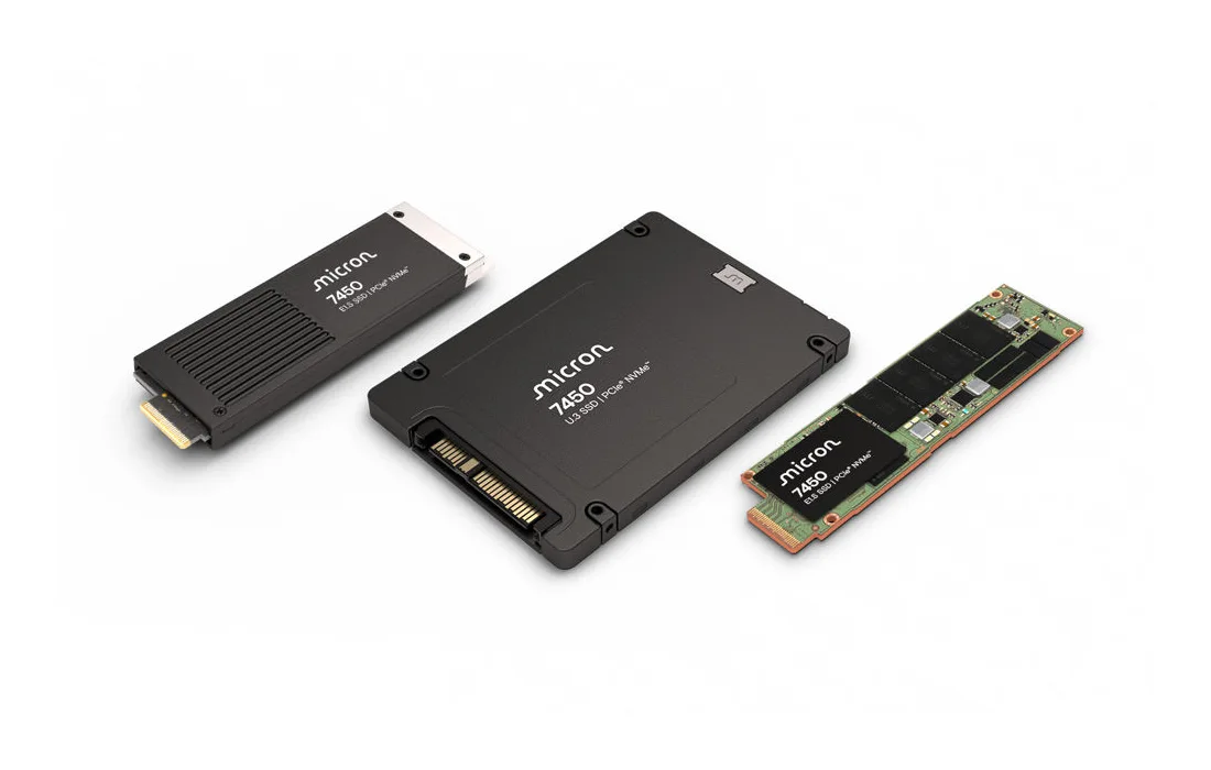 Micron 7450 SSD — 產品/系列參考圖;外觀以具體版本為準。