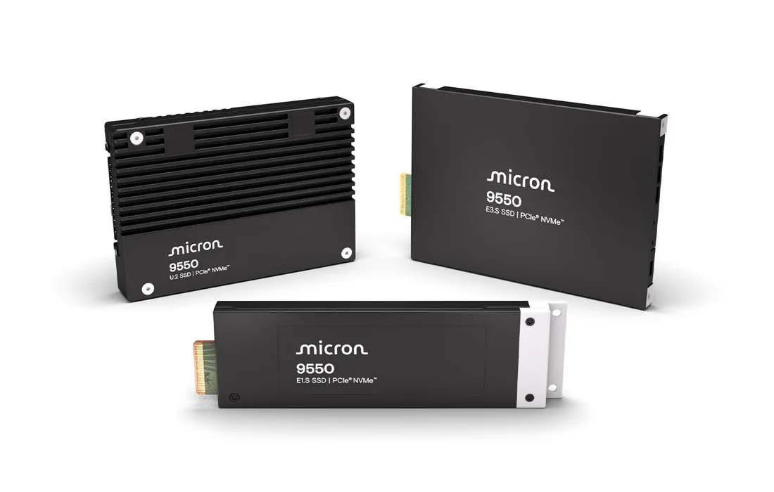 Micron 9550 SSD — 產品/系列參考圖;外觀以具體版本為準。