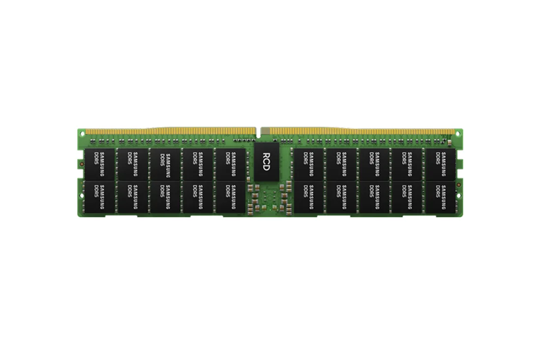 Samsung DDR5 RDIMM — 產品/系列參考圖;外觀以具體版本為準。