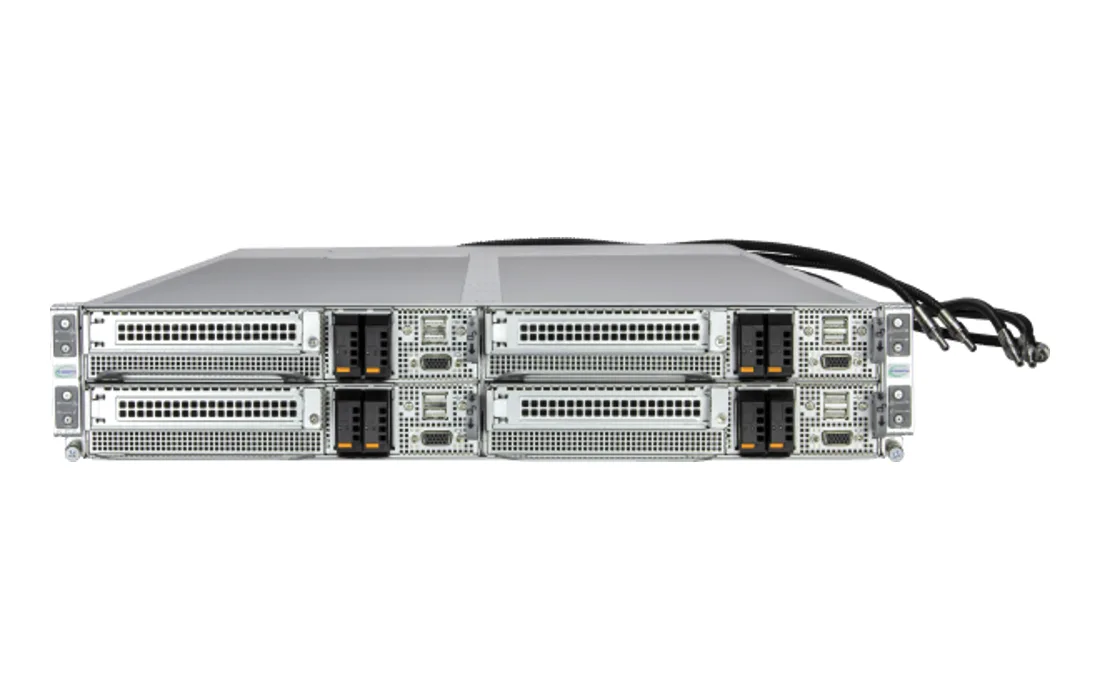 X14 liquid-cooled 2U 4-node FlexTwin™ system — 產品/系列參考圖;外觀以具體版本為準。